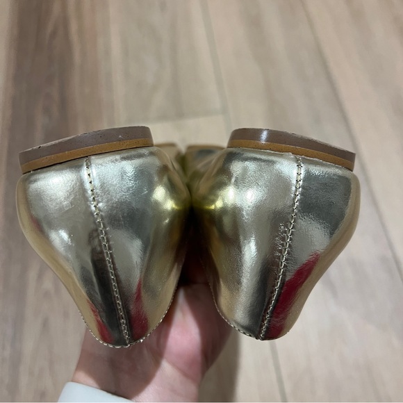 Kate Spade Gold Floral Embellished Ballet Flats Size 8 - Picture 8 of 12